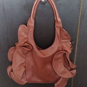 Brown ruffle purse